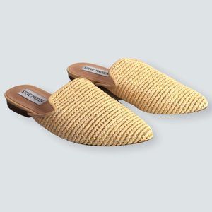 Steve Madden Mule 6.5 M Womens Slip On Shoe Woven Pointed Toe Mattis Beige